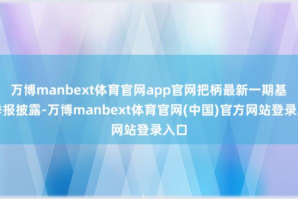 万博manbext体育官网app官网把柄最新一期基金季报披露-万博manbext体育官网(中国)官方网站登录入口