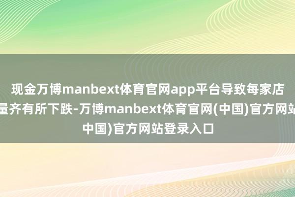 现金万博manbext体育官网app平台导致每家店铺的客流量齐有所下跌-万博manbext体育官网(中国)官方网站登录入口